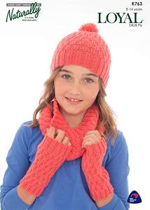 Naturally - K763 - Loyal Hat, Wristwarmers & Cowl