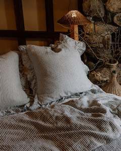 LE LIN CHARCOAL STRIPES DUVET