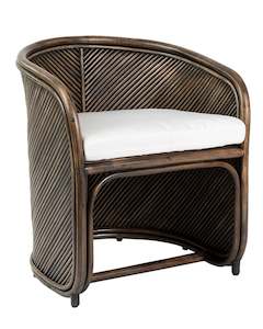 Furniture: BERMUDA DINING CHAIR - WALNUT RATTAN
