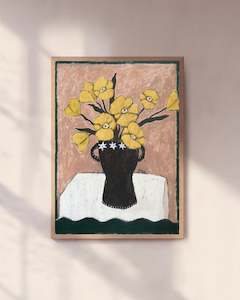 Art: MARKET POPPIES PRINT WITH FRAME