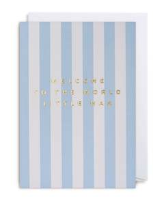 Greeting Card: WELCOME TO THE WORLD LITTLE MAN - GREETING CARD