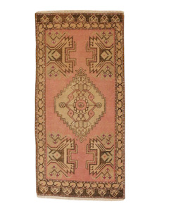 HAND KNOTTED TURKISH ANATOLIAN VINTAGE RUG/MAT 112X52CM