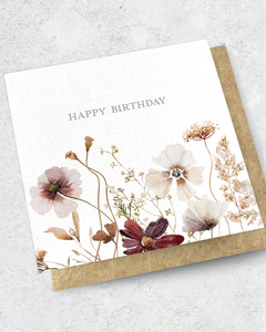 HAPPY BIRTHDAY DRIED FLOWER - GREETING CARD