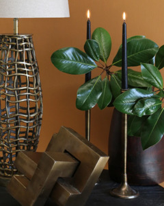 Aromatherapy: London Old Brass Finish Candlestick