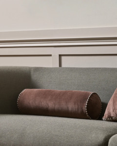 Cushions: ELLIOT BOLSTER CUSHION - CHOCOLATE