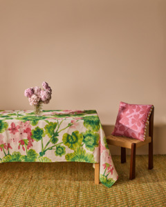 Bonnie And Neil In The Garden Pre Order: GERANIUM MULTI TABLECLOTH - MEDIUM