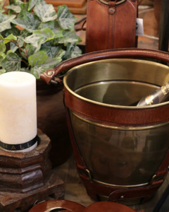 Christmas Gift Guide: RIVIERA BRASS WINE COOLER WITH LEATHER HANDLES