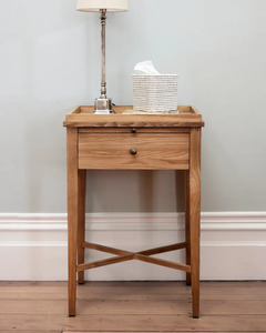 Furniture: SASKIA BEDSIDE TABLE - NATURAL OAK