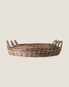 Kitchen Glassware: RIVIERA OVAL WICKER TRAY - LARGE