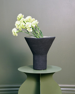 Homeware: BALISE WIDE MOUTH TALL VASE - BLACK/GREEN
