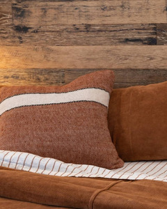Cushions: TRUMAN CUSHION - RUST W/ STRIPE 50 x 50