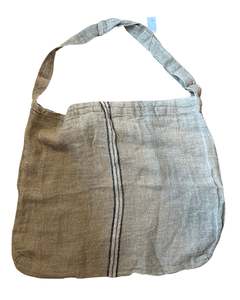 OVERSIZED BAG NAVY MIDDLE STRIPE HANDLOOMED/RUSTIC LINEN