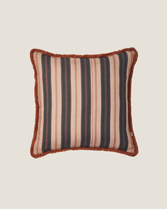 Cushions: SUITING STRIPE CUSHION - BLACK TAN 60CM