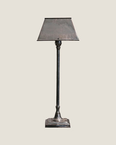 Lighting: BROOKLYN BRUSHED PEWTER - LAMPBASE WITH METAL SHADE