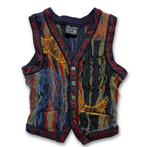 90'S COOGI 3D KNIT WOOL VEST (S)
