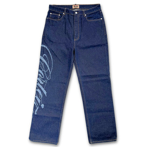 Corteiz Frayed Denim Baggy Jeans "INDIGO" (36" Tall)