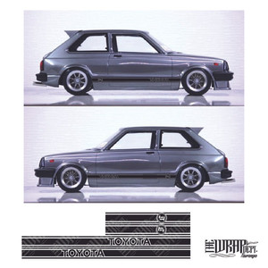 Products: Toyota Starlet side graphic kit The Wrap Department