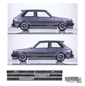 Toyota Starlet side graphic kit option 2 The Wrap Department