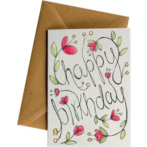 Products: Happy Birthday Card - Thicket Coffee + Flowers
