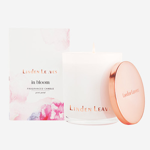 Linden Leaves Pink Petal Soy Wax Candle - Think Eco
