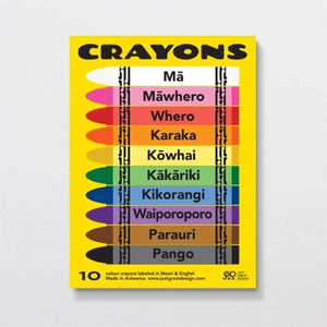 Crayons in Māori and English - Think Eco