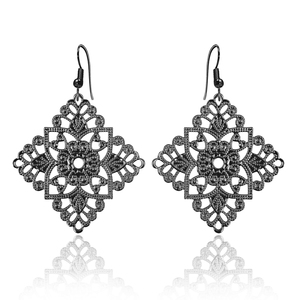 LACEY DIAMOND BLACK EARRINGS - Think Eco