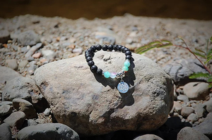Red & Green Agate Tree of Life Lava Stone Bracelet - Think Eco
