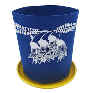 Eco Felt Plant Grow Bag – Royal Blue Kowhai Design - Think Eco