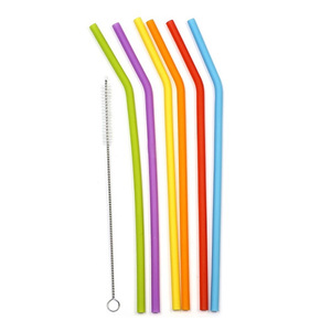 Products: Silicone Drinking Straws - 6 Pack Reusable Straws - Think Eco