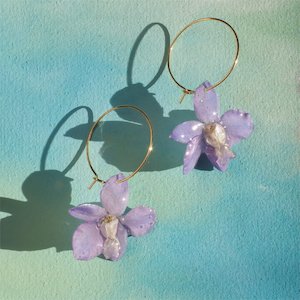 Larkspur Hoops – SECONDS - Botanical Jewellery The Third Room