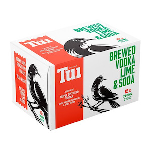 Tui Vodka Lime & Soda 12pk 250ml Cans
