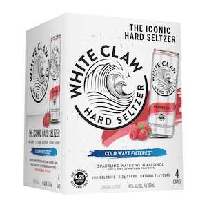 Vodka Rtds: White Claw Raspberry 4.5% 4pk 355ml Cans