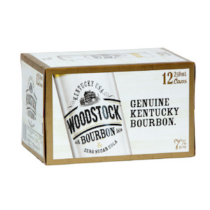 Rtds: Woodstock Bourbon and Cola Zero 7% 12pk 250ml Cans
