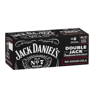 Bourbon Rtds: Jack Daniel's Double Jack No Sugar Cola 6.9% 10pk Cans 375ml