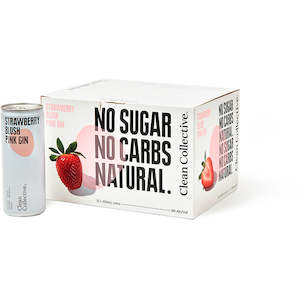 Gin Rtds: Clean Collective Strawberry Blush Pink Gin 5% Cans 12x250ml