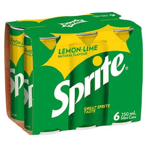 Mixers: Sprite 6 Pack 250ml Cans