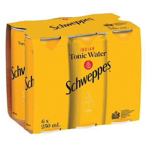 Schweppes Tonic 6 Pack 250ml Cans