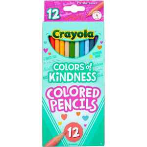 Art Supplies: Crayola Coloured Pencils Full Size Colours of Kindness 12 Pack