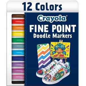 Art Supplies: Crayola Markers Fine Tip Doodle 12 Pack