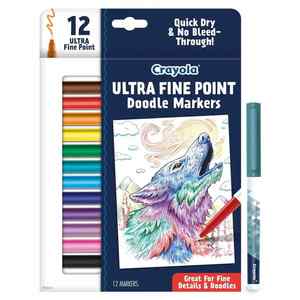 Art Supplies: Crayola Markers Ultra Fine Point 12 Pack