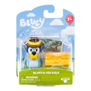 Dolls and Figurines: Bluey Figurine - Bluey and Hay Bale