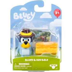 Dolls and Figurines: Bluey Figurine - Bluey and Hay Bale