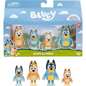 Dolls and Figurines: Bluey Figurines 4 Pack - Family