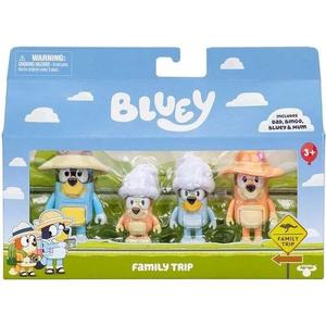 Dolls and Figurines: Bluey Figurines 4 Pack - Family Trip