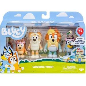 Dolls and Figurines: Bluey Figurines 4 Pack - Wedding Time