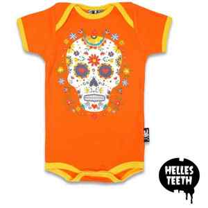 Clothing And Fashion: Six Bunnies Vibrant Sugar Skull Onesie - 0 - 3 Months