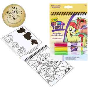 Art Supplies: Crayola Colouring Kit - Colour and Erase Reusable Activity Pad - On the Farm