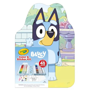 Art Supplies: Crayola Colouring Kit - Colour and Sticker 45 Piece Set - Bluey