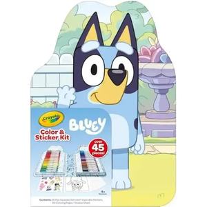 Art Supplies: Crayola Bluey Colour and Sticker 45 Piece Art Set with Washable Markers