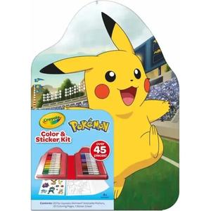 Art Supplies: Crayola Pokémon Colour and Sticker 45 Piece Art Set with Washable Markers